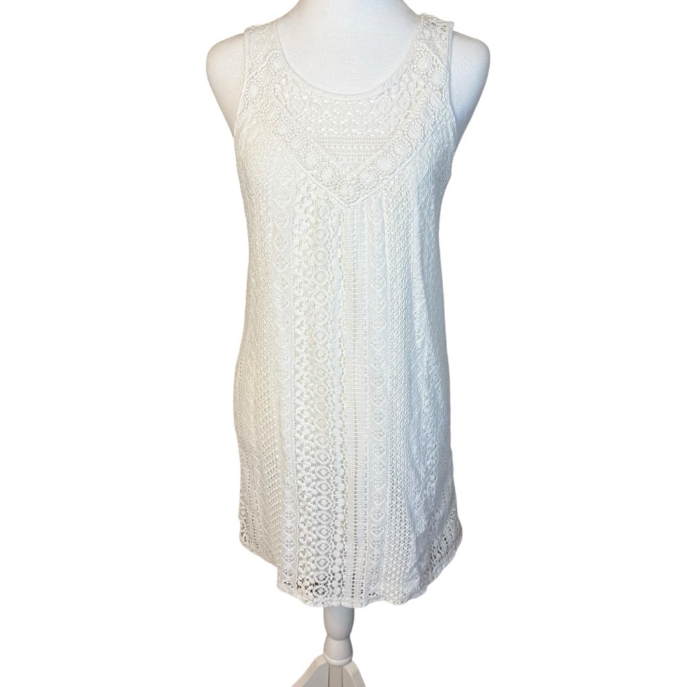 Xhilaration Sleeveless Ivory Lace Dress Womens Med Wedding Bridal Graduation